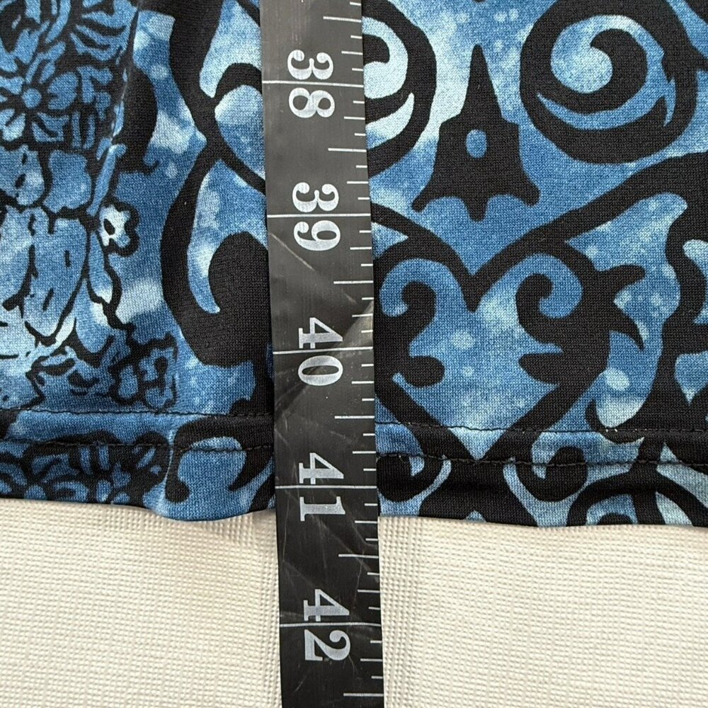 dressbarn Blue and Black Patterned Midi Dress - Picture 6 of 7